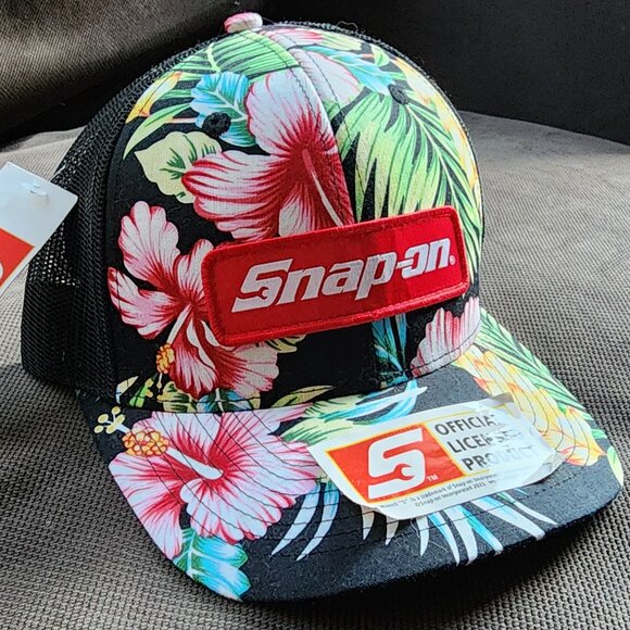 NWT Snap On Tropical Trucker Brimmed Adjustable Hat One Size - Picture 4 of 13